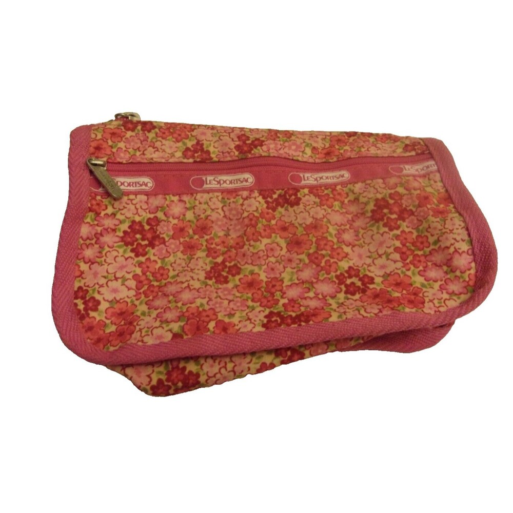 LeSportsac Vintage Pink Floral Cosmetic Bag USA